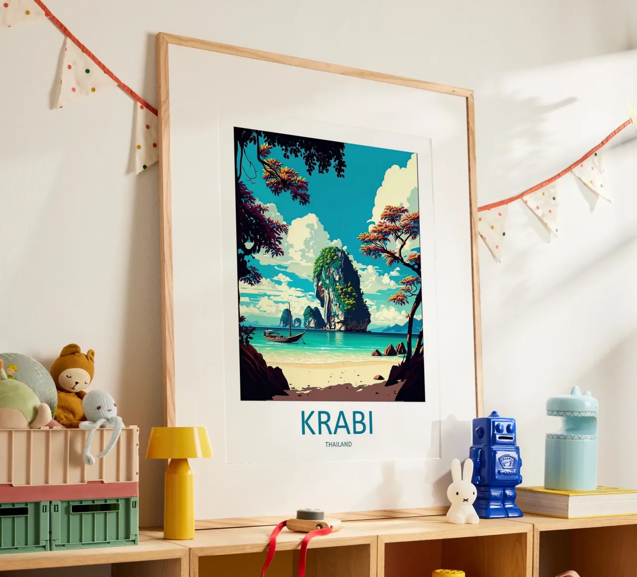Krabi Thailand poster with aluminum frame by Travel