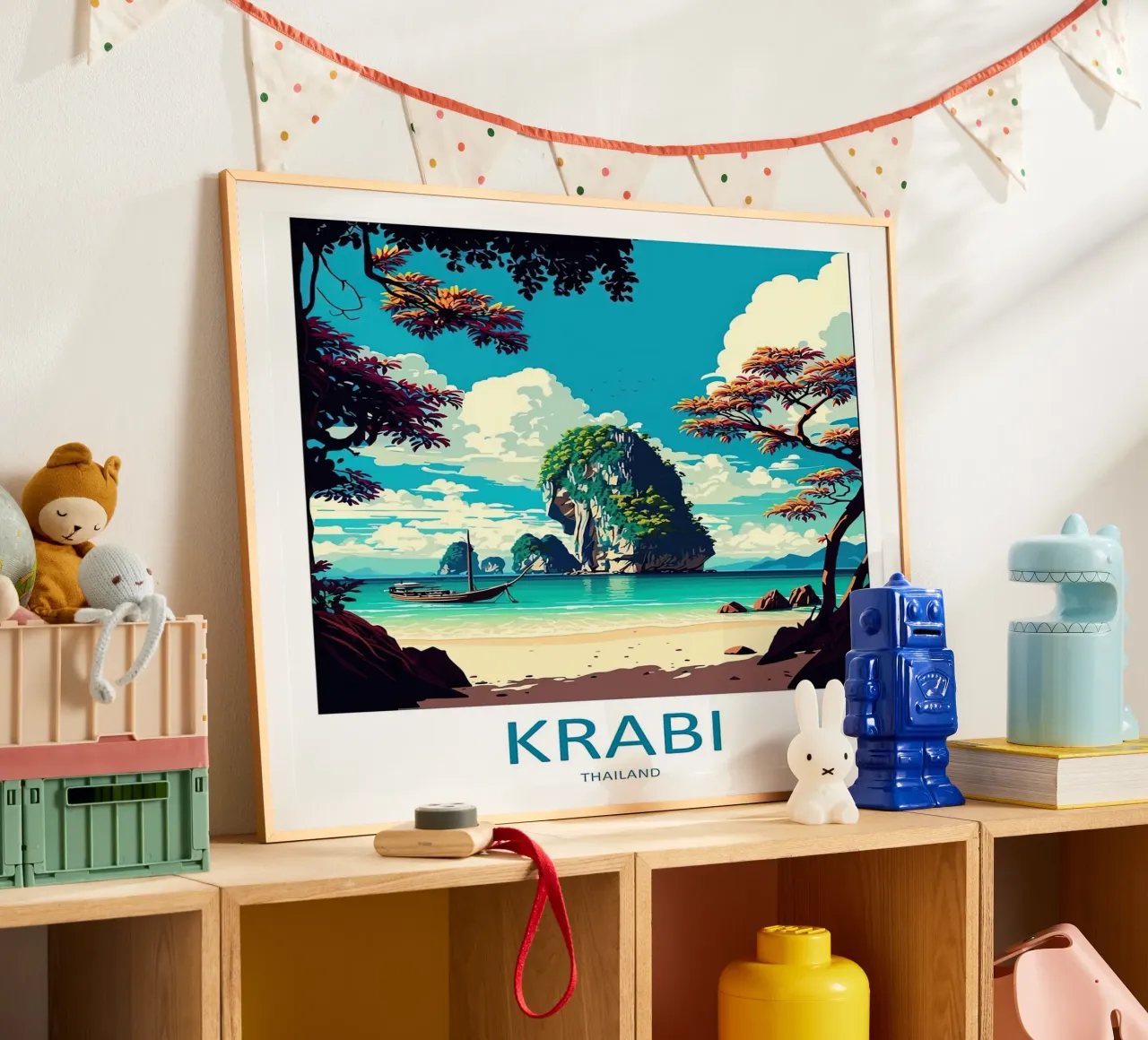 Krabi Thailand poster with aluminum frame by Travel