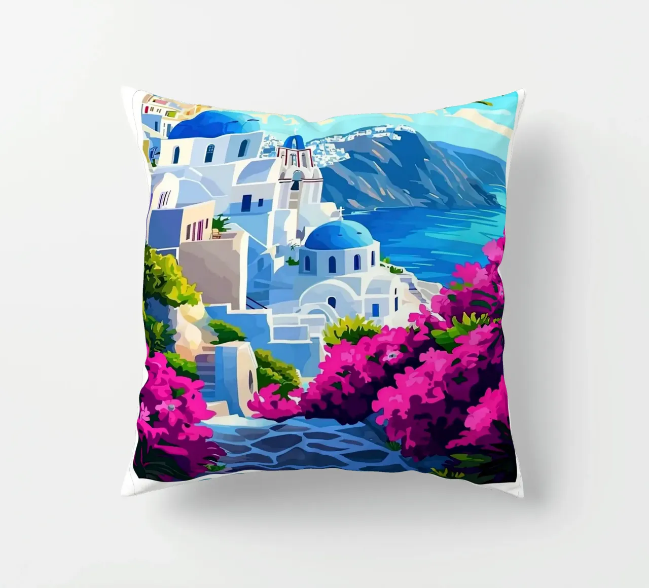 Santorini Greece cuscino da Travel
