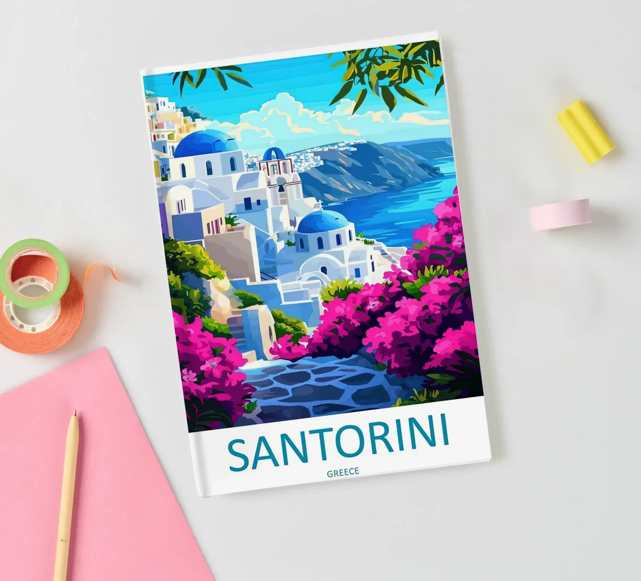 Santorini Greece notebook by Travel
