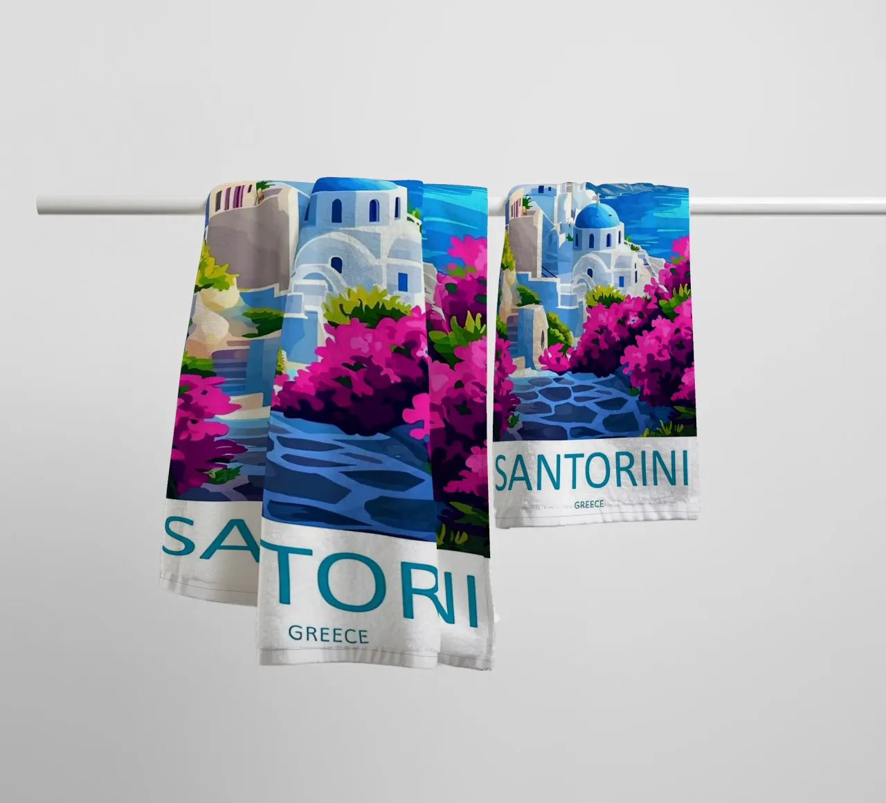 Santorini Greece asciugamano da bagno da Travel