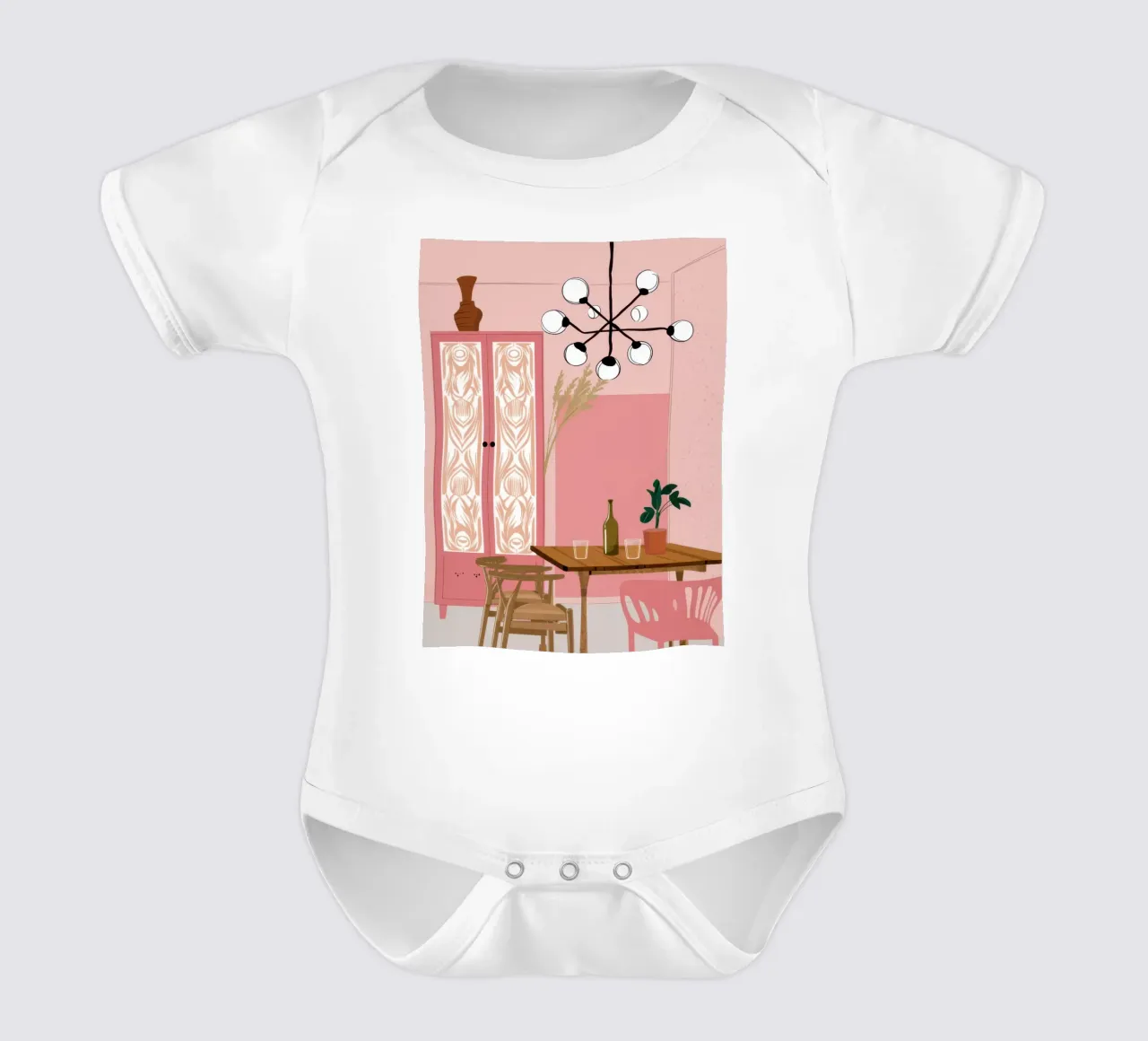 Lampada moderna per camera rosa body neonato maniche corte da Marigold Tiga