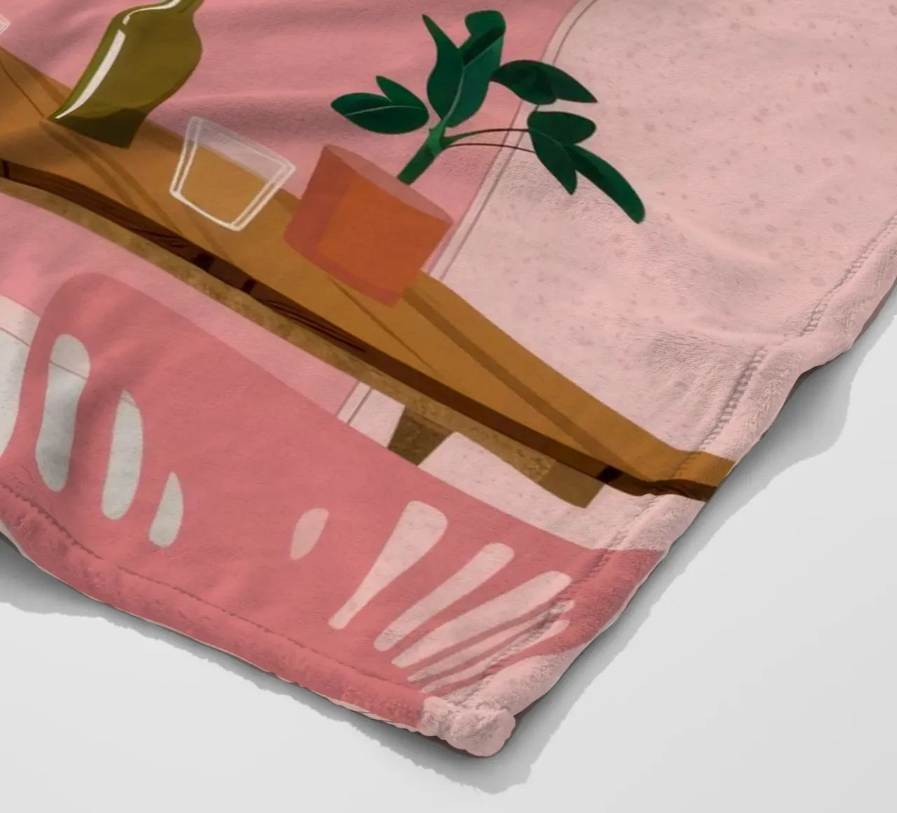 Lampada moderna per camera rosa coperta in pile da Marigold Tiga
