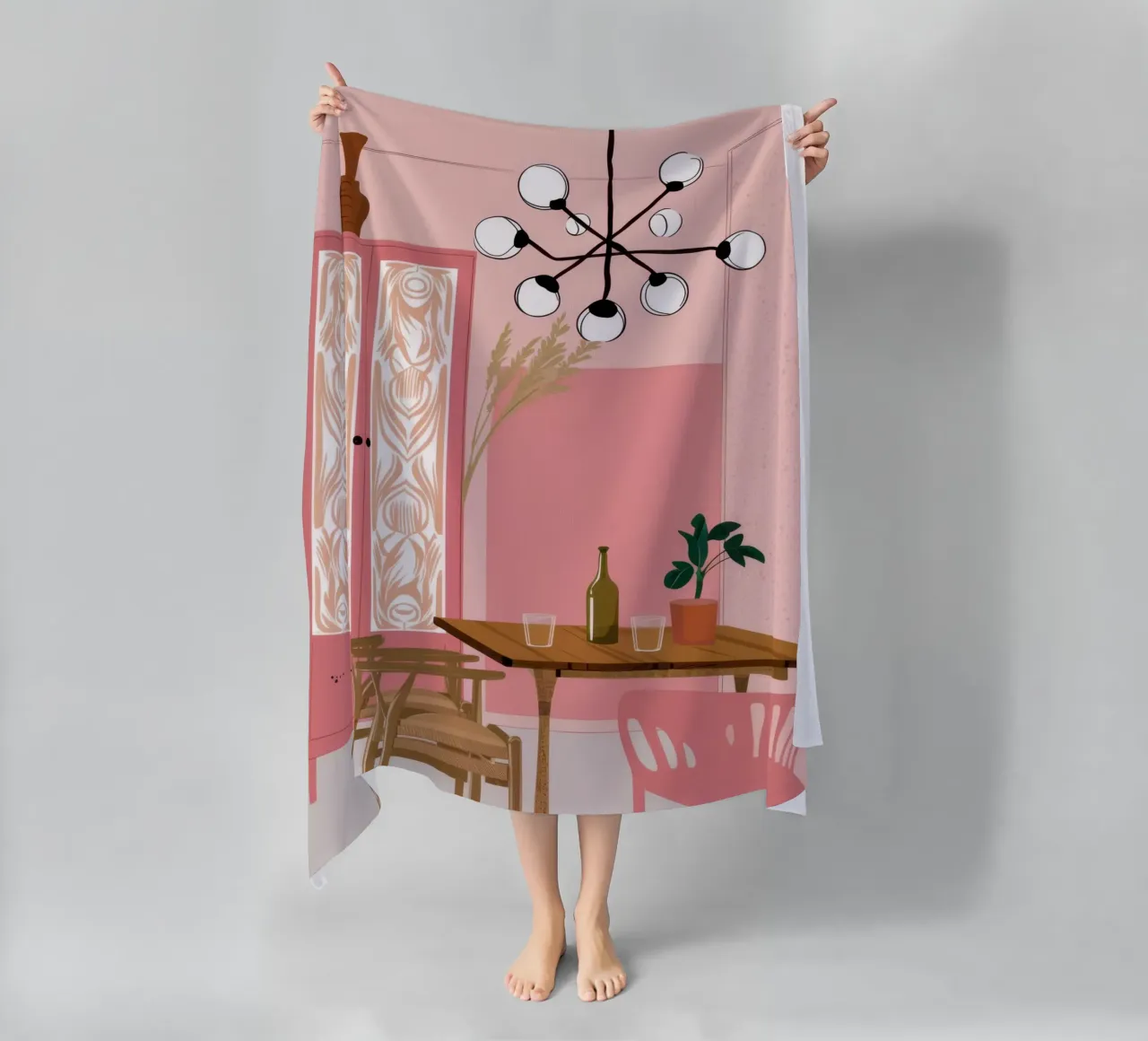 Lampada moderna per camera rosa telo mare da Marigold Tiga