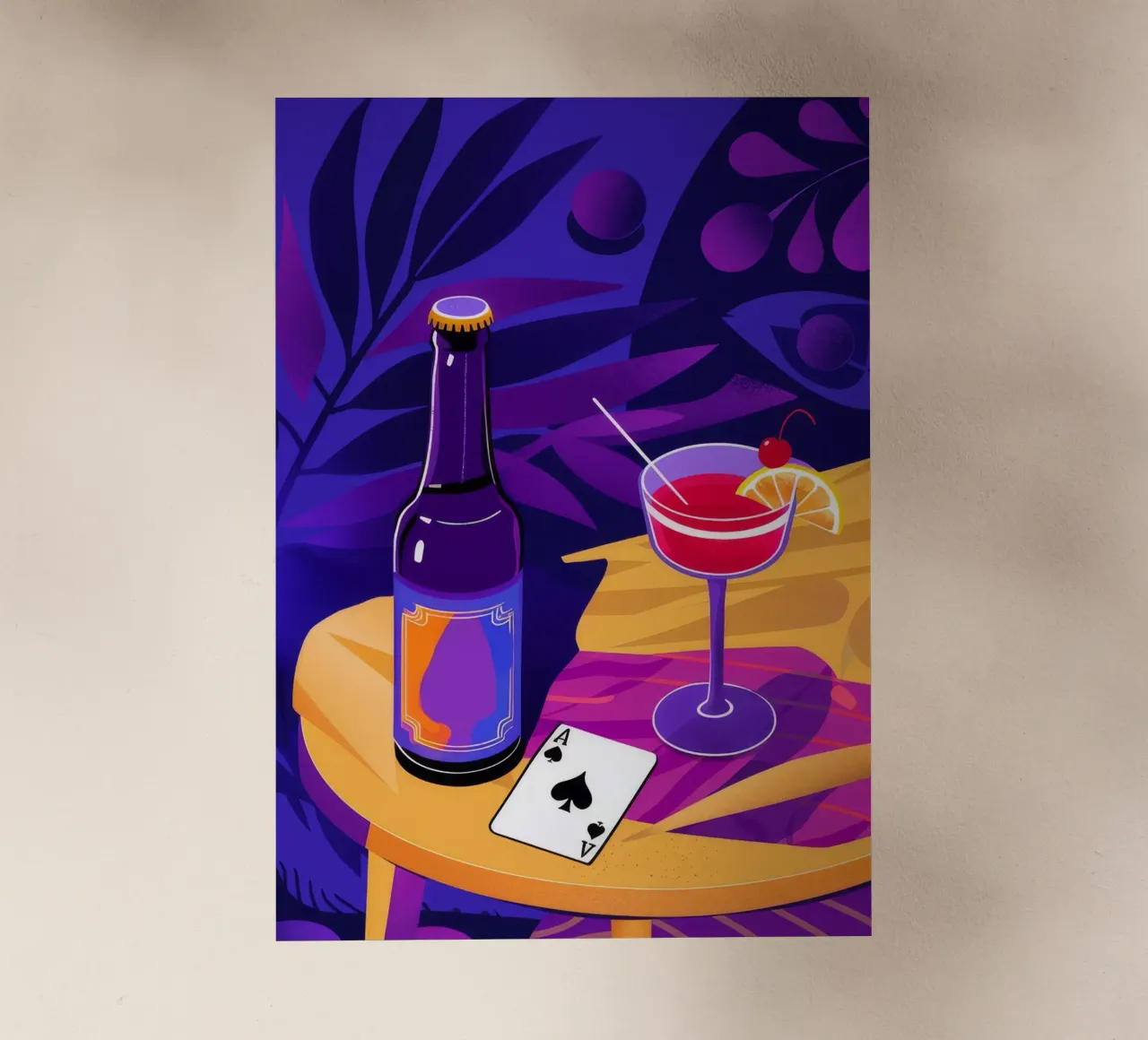 Gioco del vino con le carte da gioco pellicola backlit da Muse Artworks