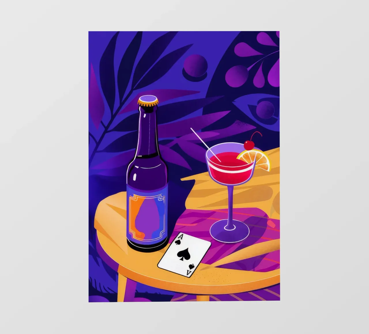 Gioco del vino con le carte da gioco pellicola backlit da Muse Artworks