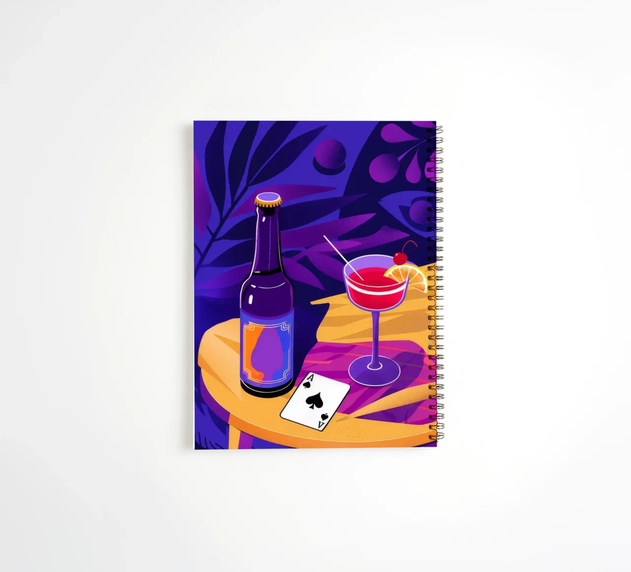 Playing Card Wine Game spiral notebook by Muse Artworks