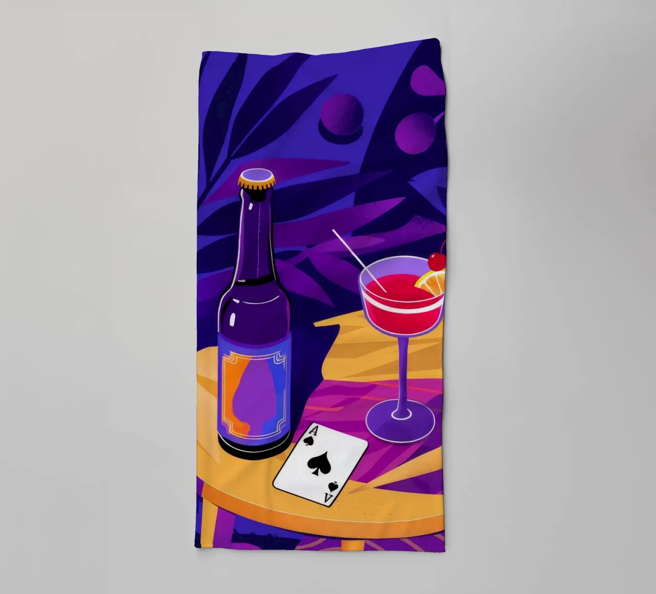Playing Card Wine Game towel by Muse Artworks