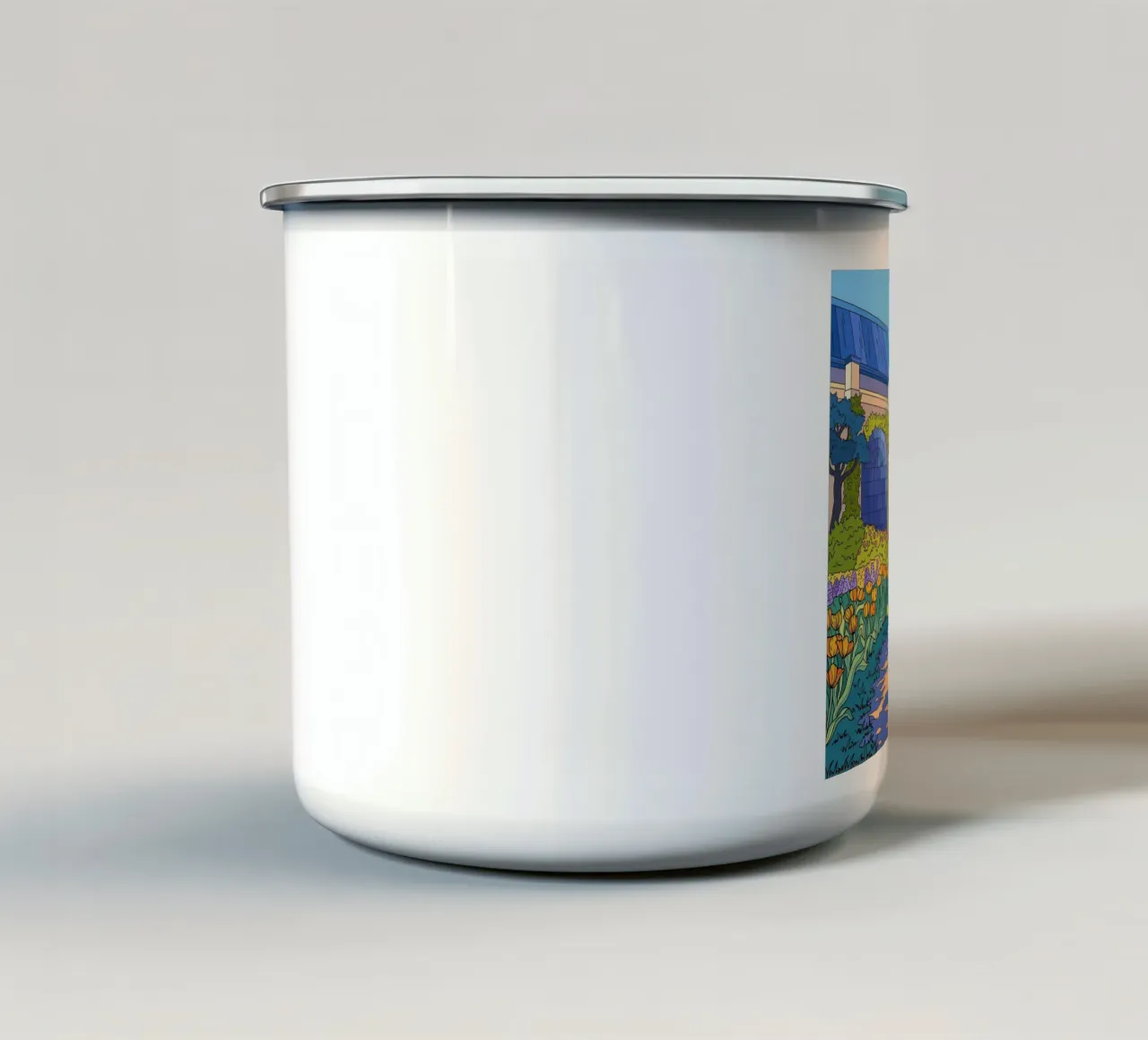 Pittura di giardini fioriti tazza in smalto da Fanya Art