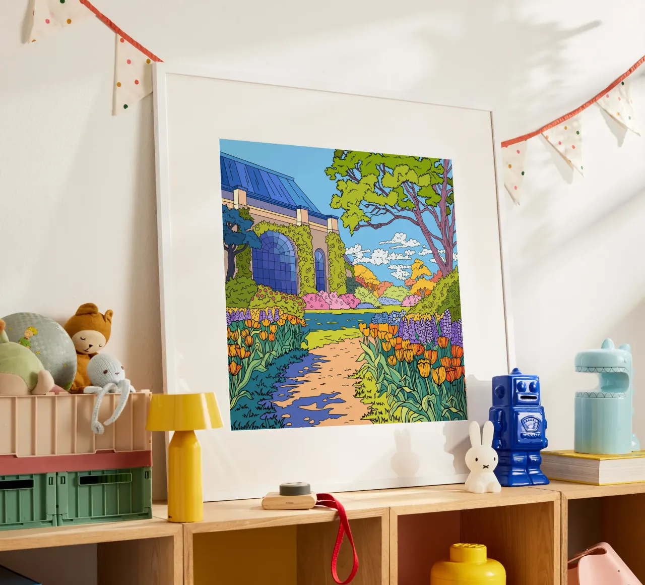 Bloementuin Schilderen hahnemühle van Fanya Art