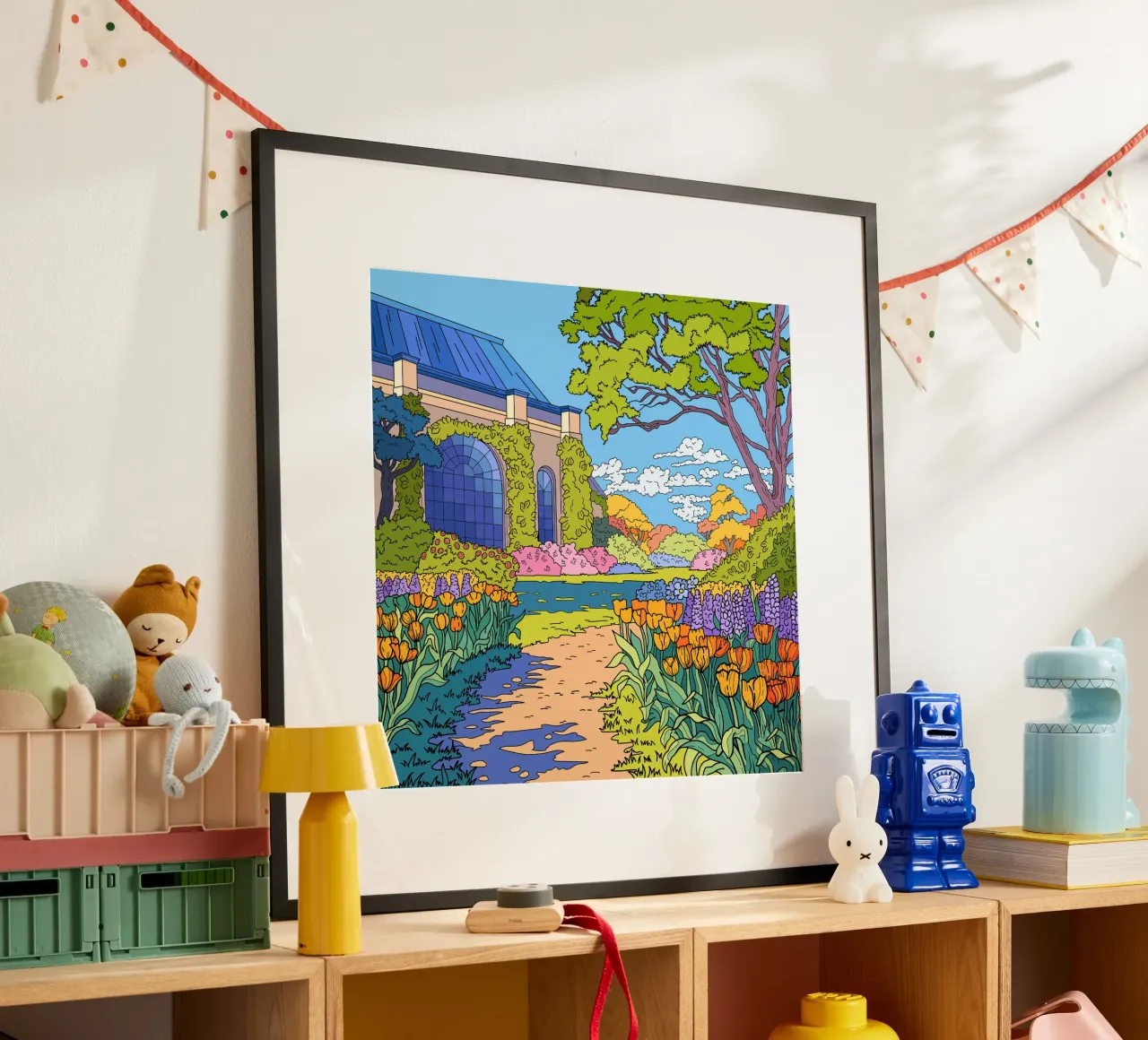 Bloementuin Schilderen hahnemühle van Fanya Art