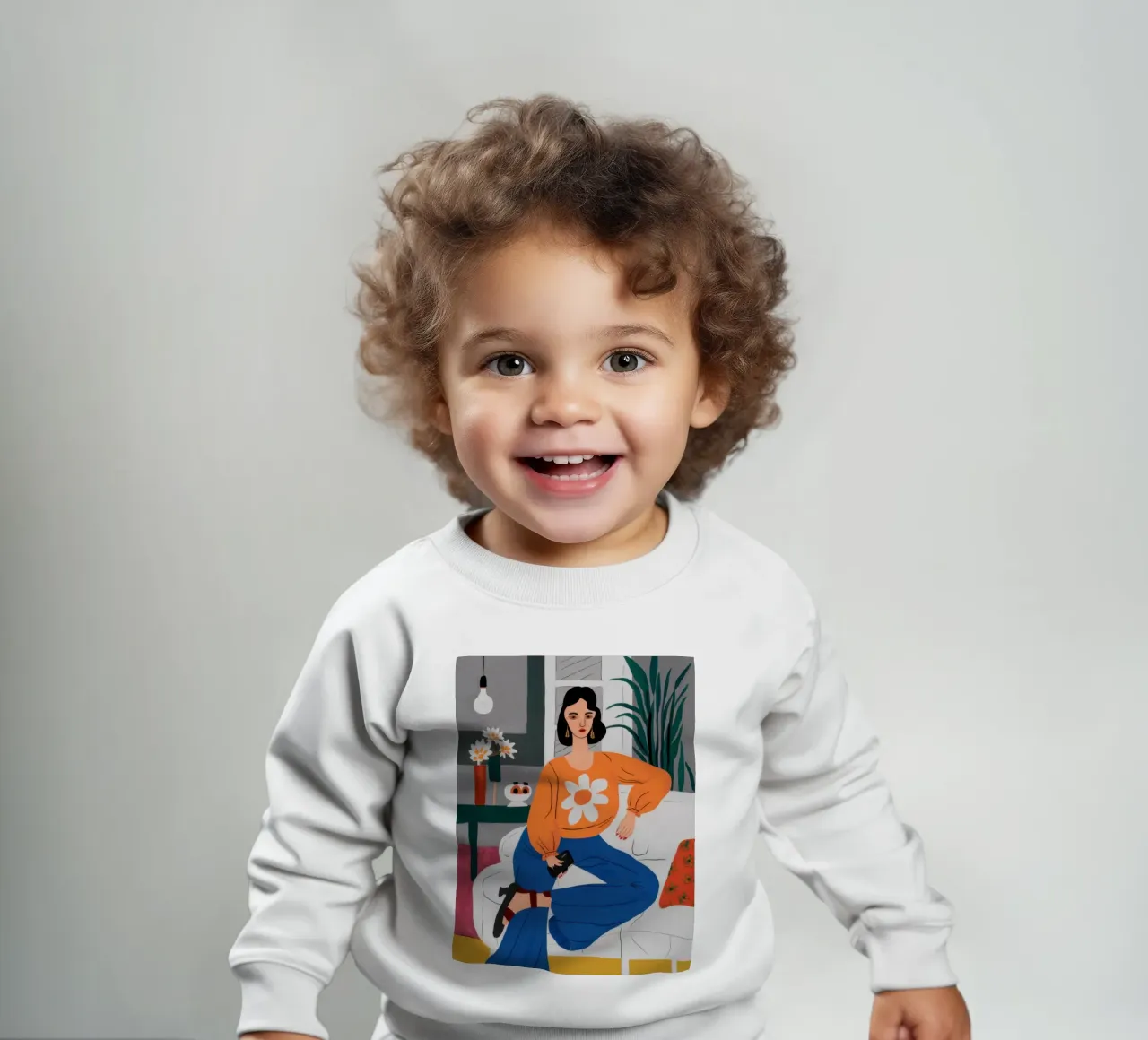 Maglione arancione Daisy felpa neonato da Pale Aura