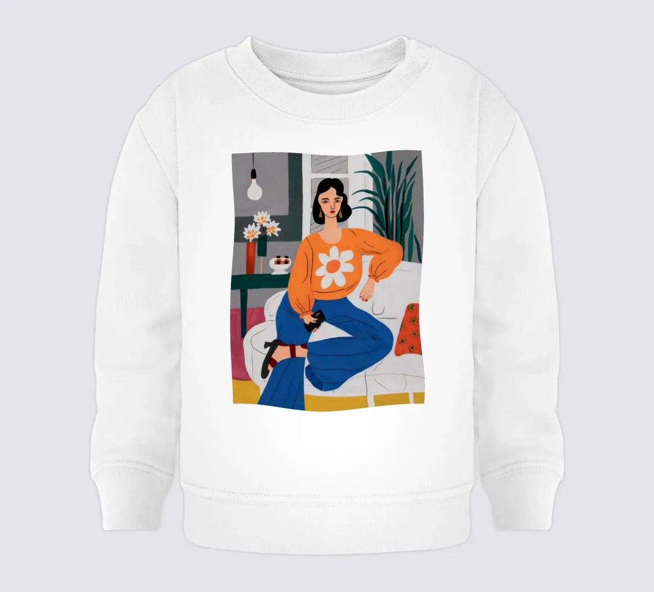 Maglione arancione Daisy felpa neonato da Pale Aura