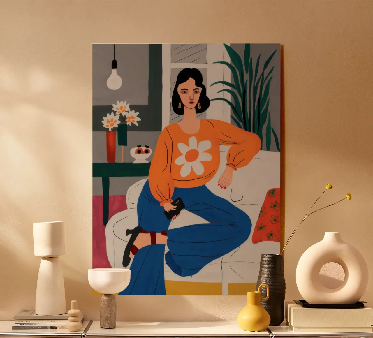 Maglione arancione Daisy plexiglass da Pale Aura