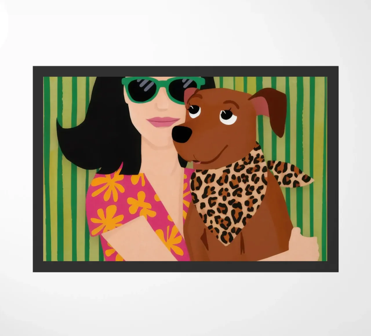 Leopard Print Dachshund doormat by Marigold Tiga