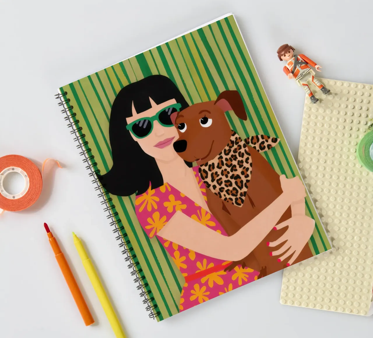 Leopard Print Dachshund spiral notebook by Marigold Tiga