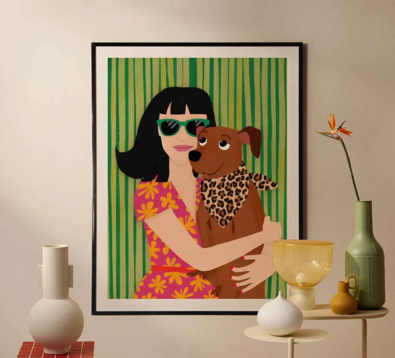 Leopard Print Dachshund Hahnemühle von Marigold Tiga
