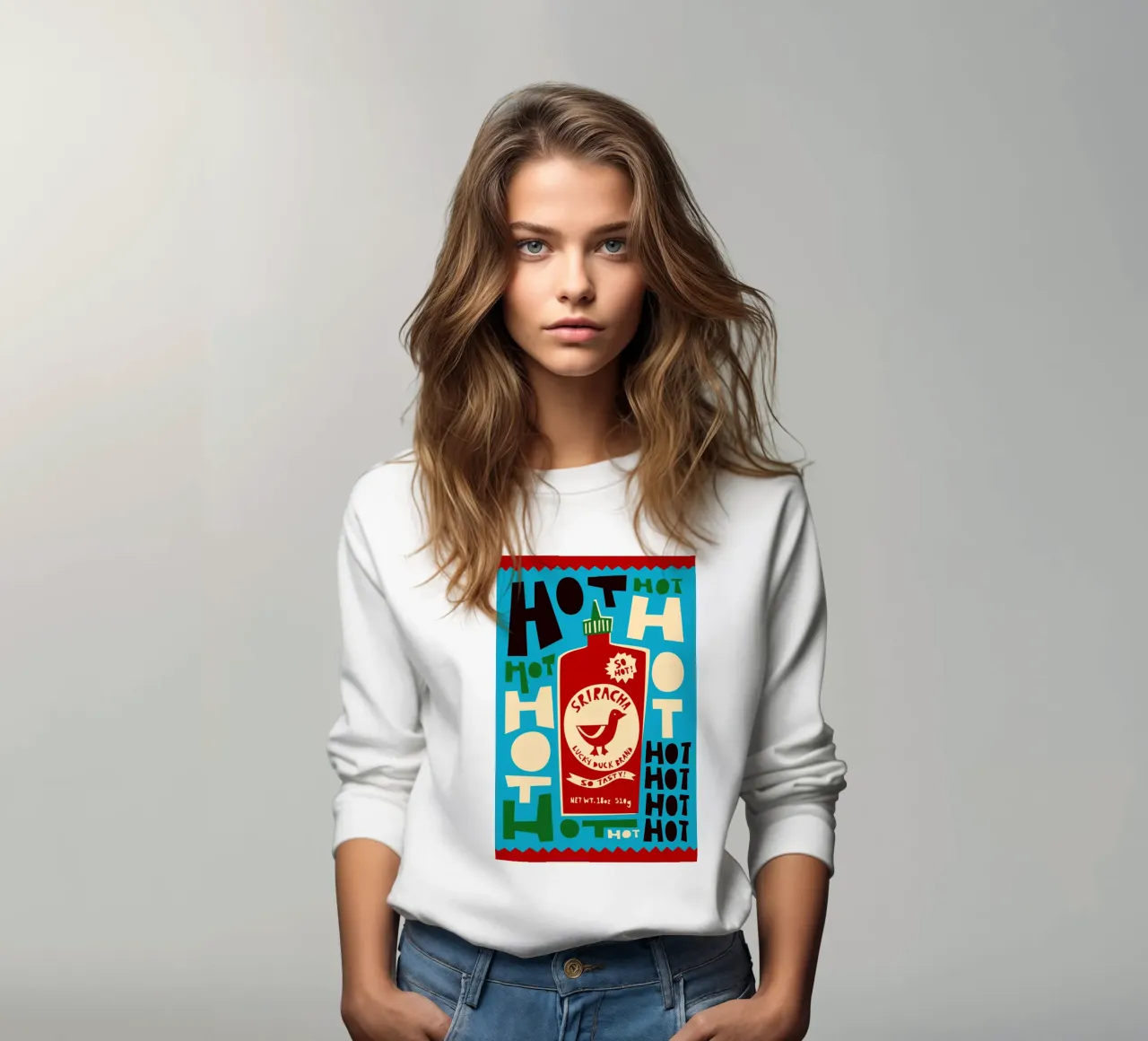 Bottiglia di salsa piccante Sriracha felpa da Fox & Velvet