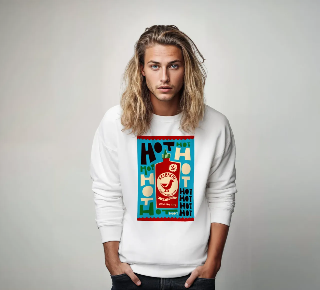 Bottiglia di salsa piccante Sriracha felpa da Fox & Velvet