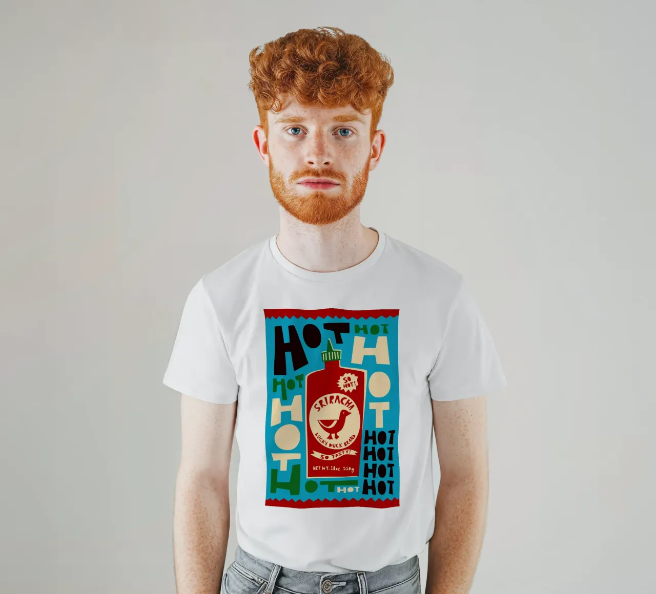 Bottiglia di salsa piccante Sriracha t-shirt da Fox & Velvet