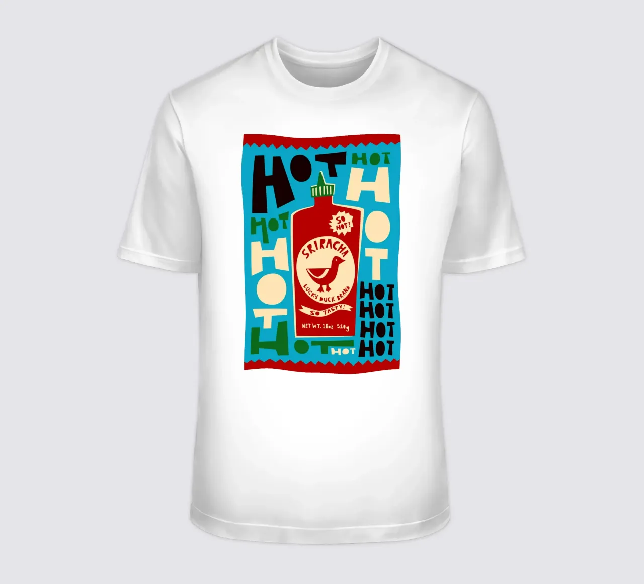 Bottiglia di salsa piccante Sriracha t-shirt da Fox & Velvet
