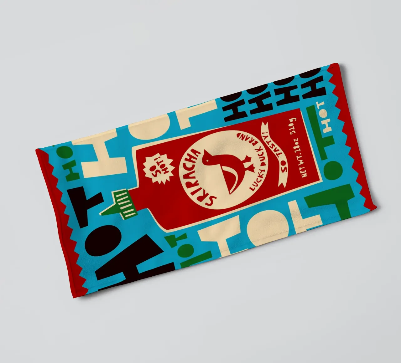 Bottiglia di salsa piccante Sriracha asciugamano da bagno da Fox & Velvet