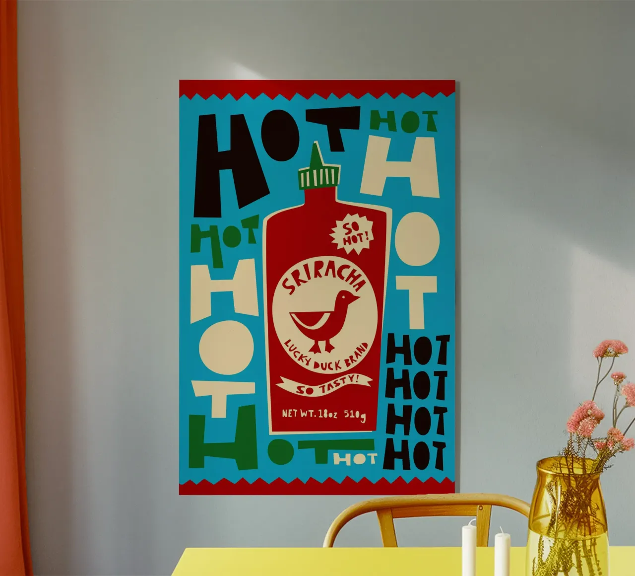 Bottiglia di salsa piccante Sriracha plexiglass da Fox & Velvet