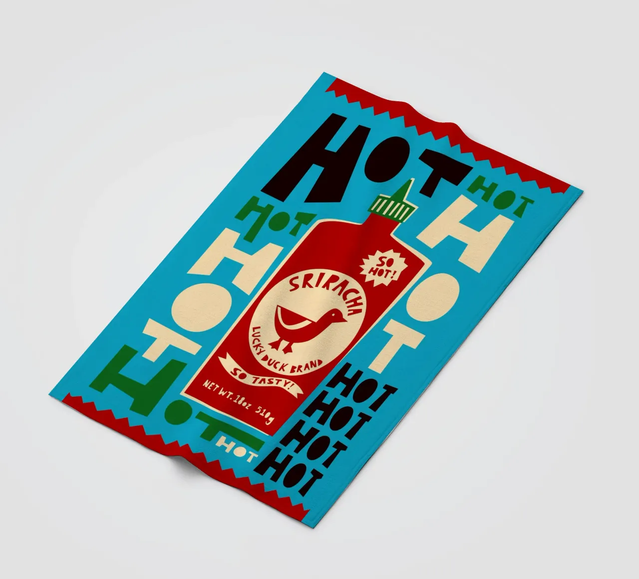 Bottiglia di salsa piccante Sriracha coperta in pile da Fox & Velvet