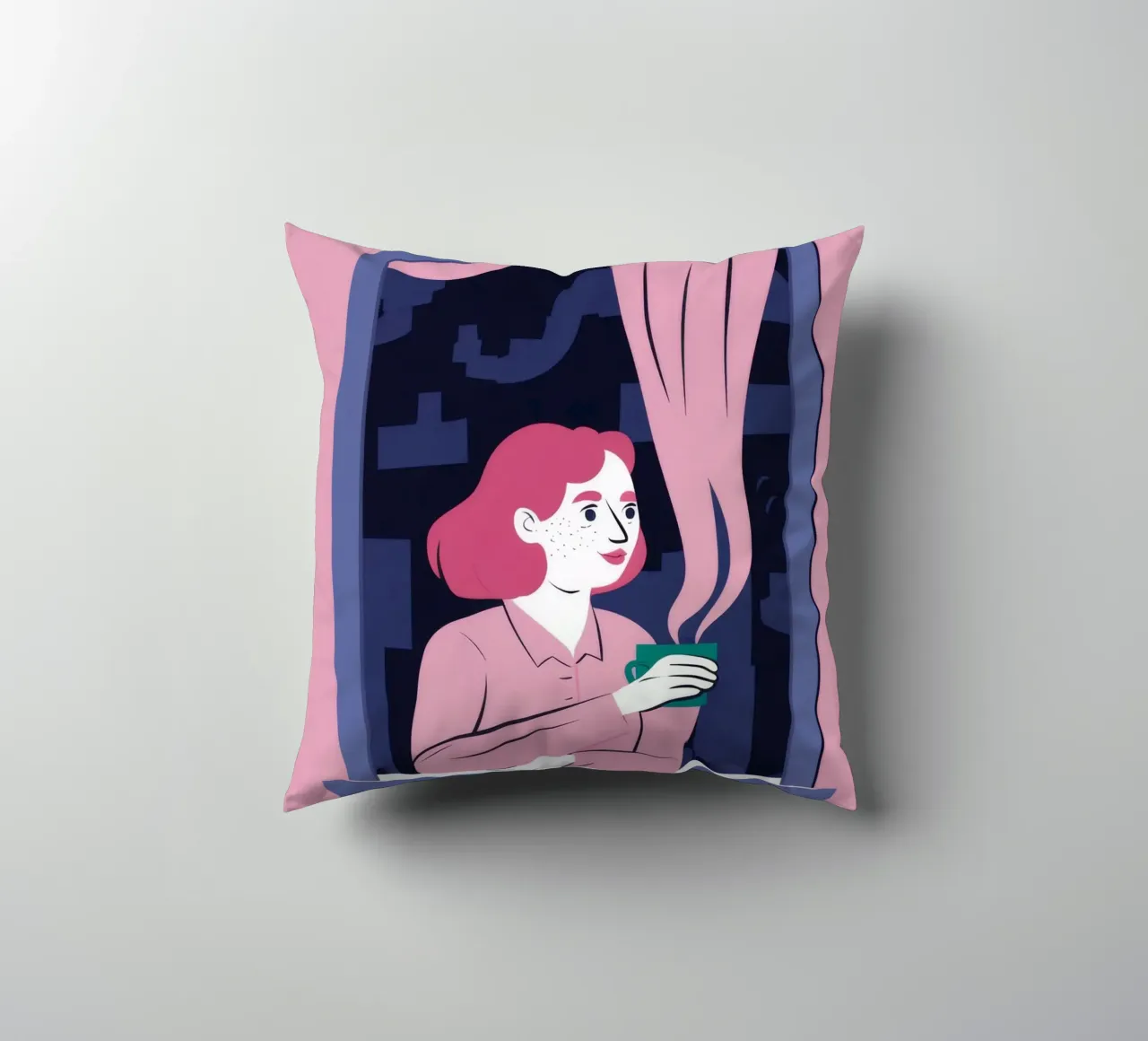 Window Steam Contemplation decorative cushion by Stone Decade