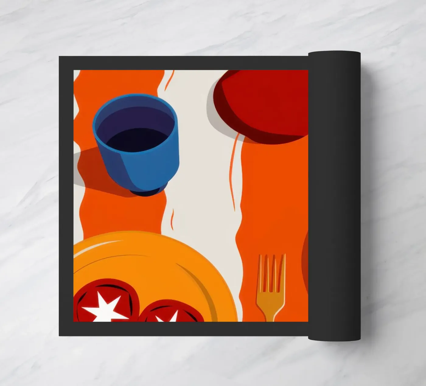 Striped Table Breakfast doormat by Sentinel Glow