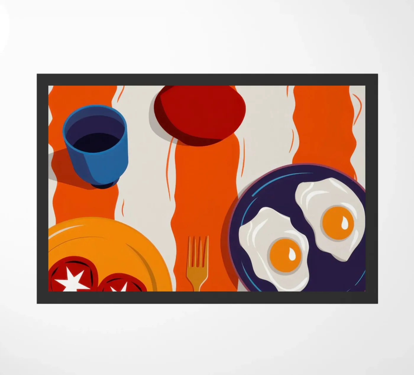 Striped Table Breakfast doormat by Sentinel Glow