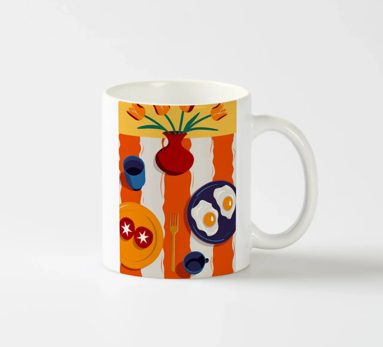 Colazione con tavolo a righe tazza in ceramica da Sentinel Glow