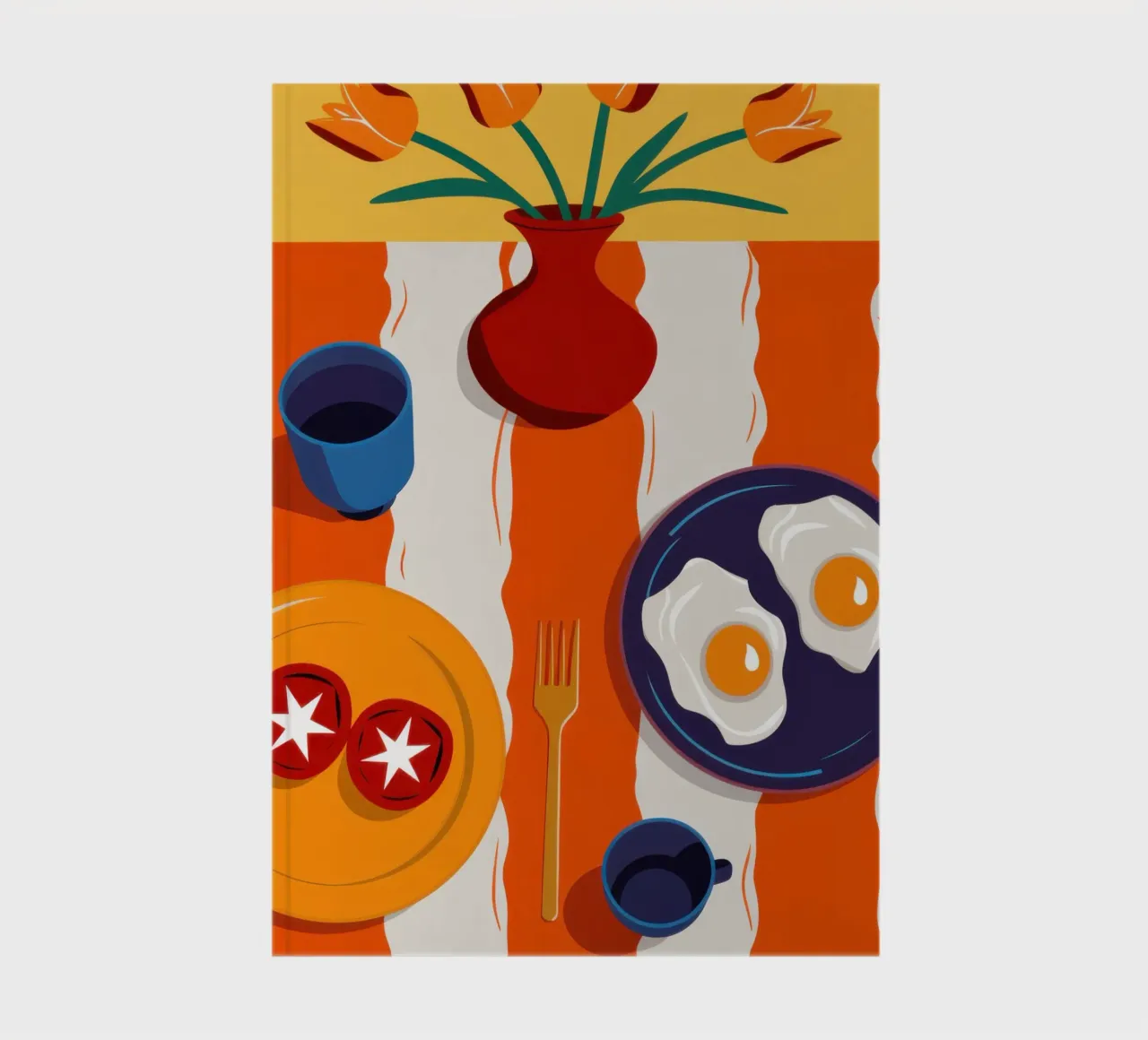 Striped Table Breakfast notebook by Sentinel Glow