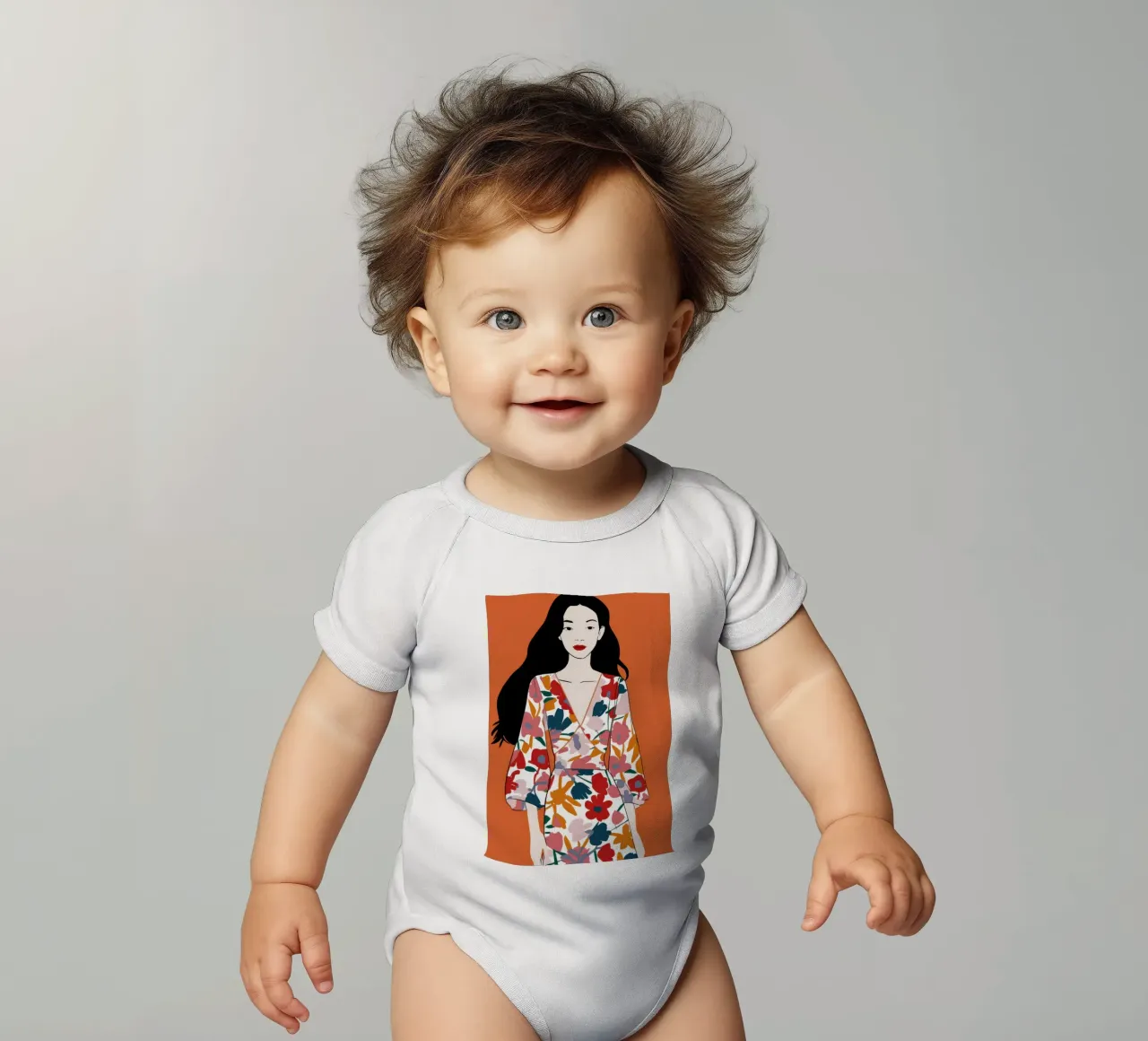 Blümchenkleid Poise Kurzarm Babybody von Marigold Tiga