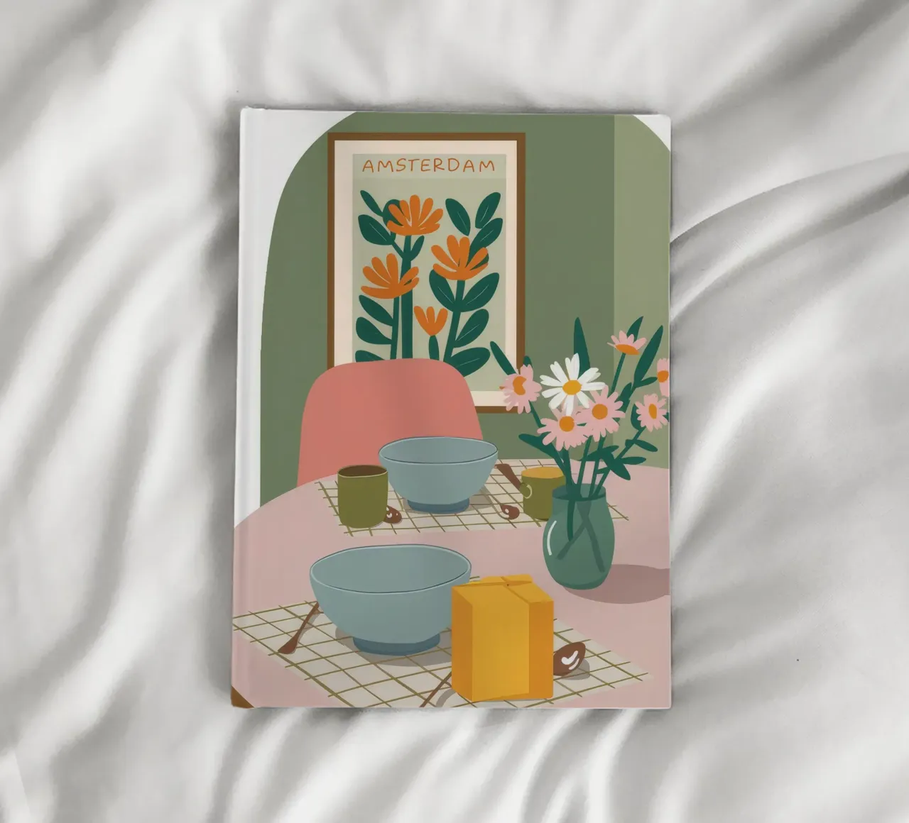 Dining Table Poppies notebook by Muse Artworks