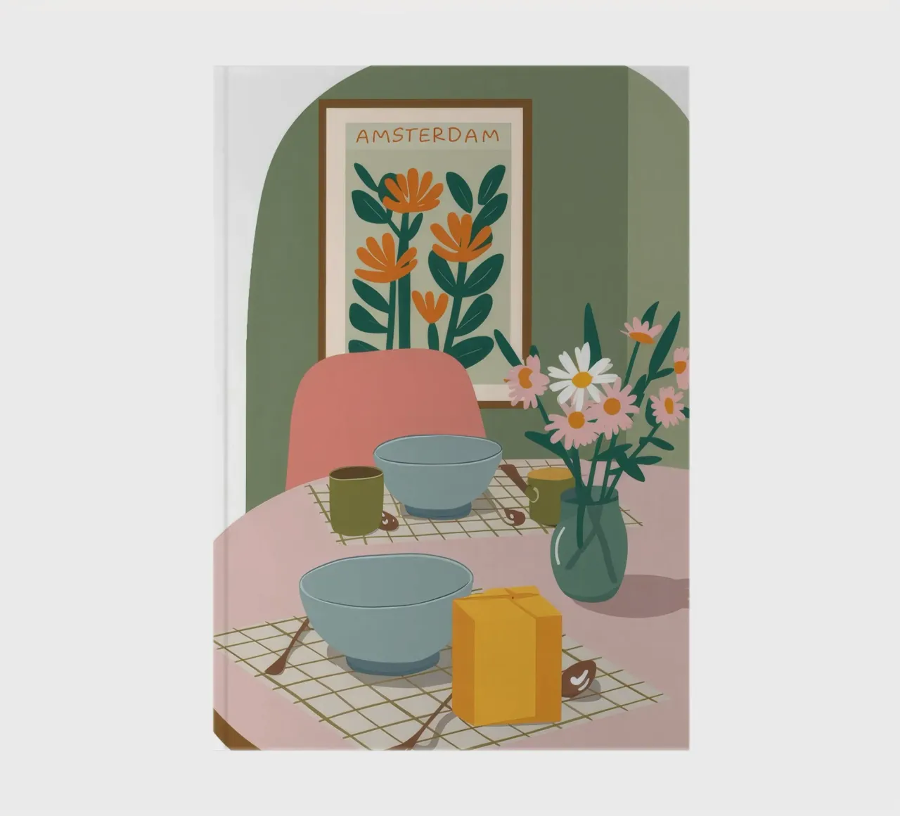 Dining Table Poppies notebook by Muse Artworks