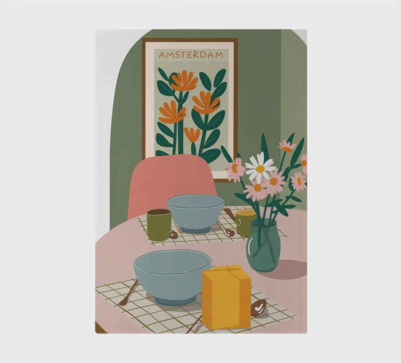 Dining Table Poppies notebook by Muse Artworks