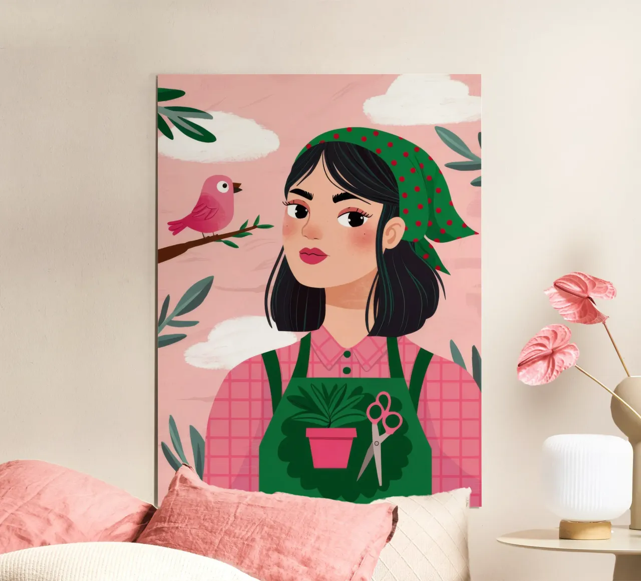 Grembiule verde da giardiniere poster con telaio in plastica da Stone Decade