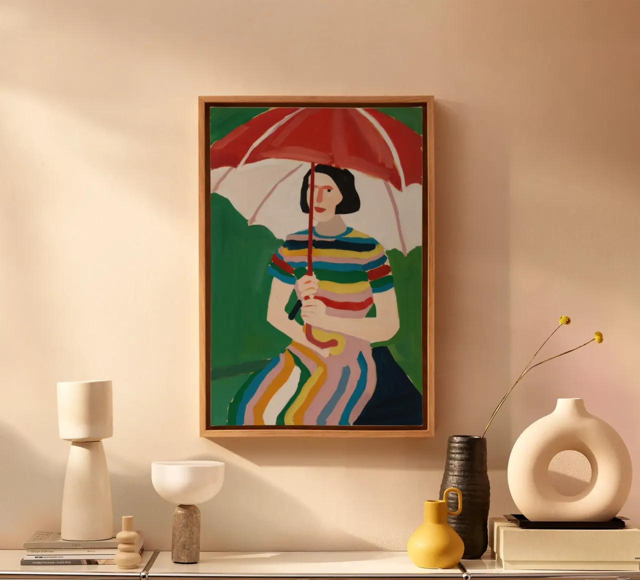 Regenboog paraplu canvas van Sentinel Glow
