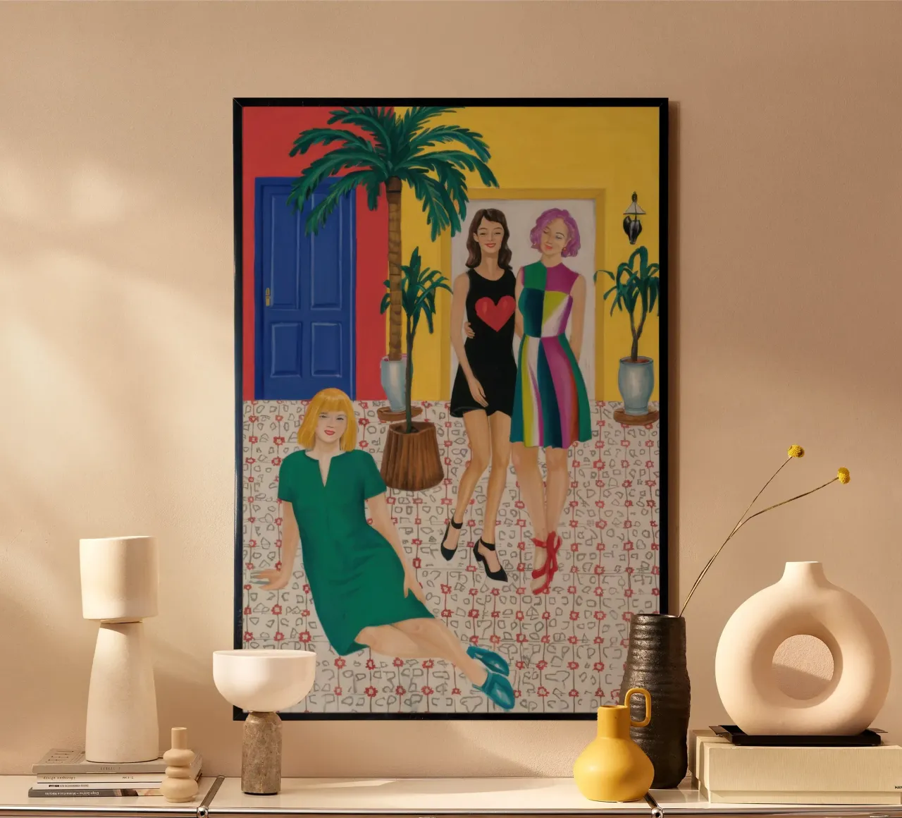I passi colorati dell'amicizia poster con telaio in plastica da Pale Aura