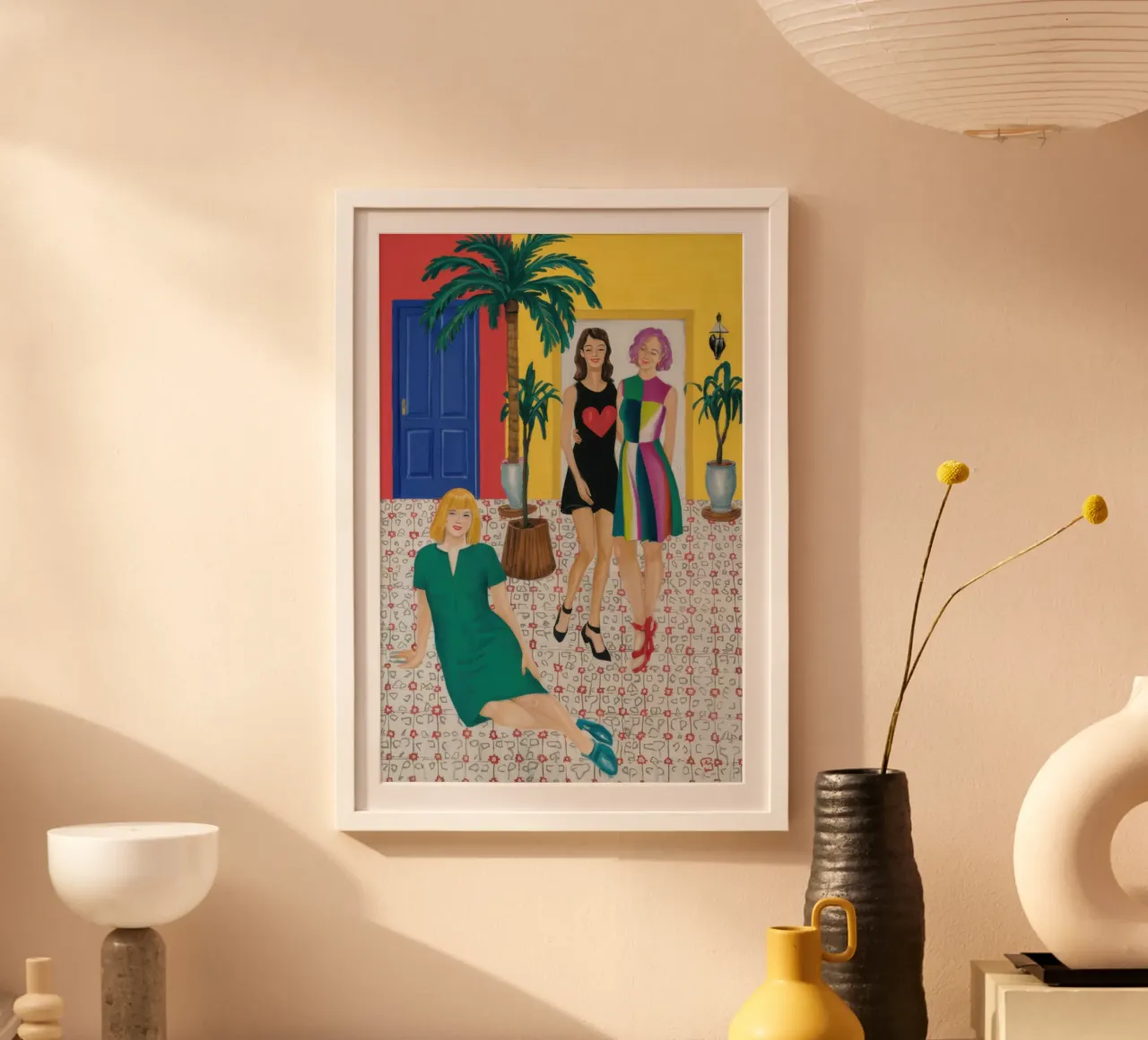 I passi colorati dell'amicizia poster con telaio in plastica da Pale Aura