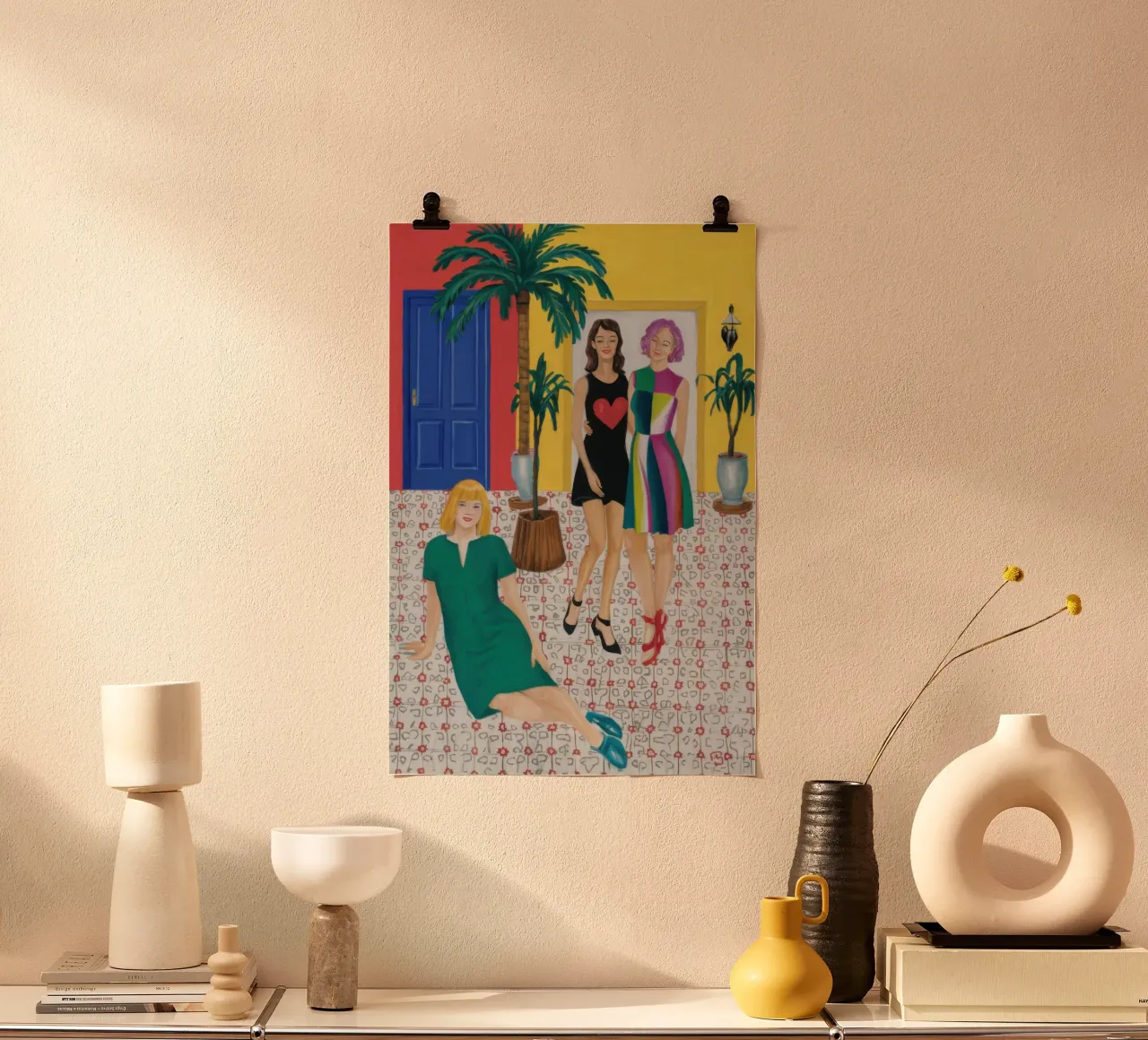 I passi colorati dell'amicizia poster con telaio in plastica da Pale Aura