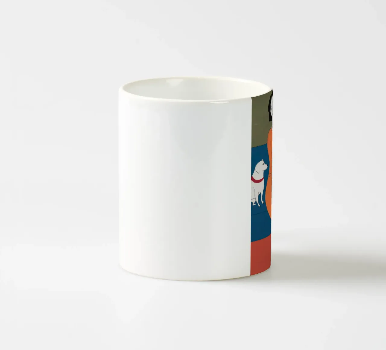 Divano blu Gatto bianco tazza in ceramica da Marigold Tiga