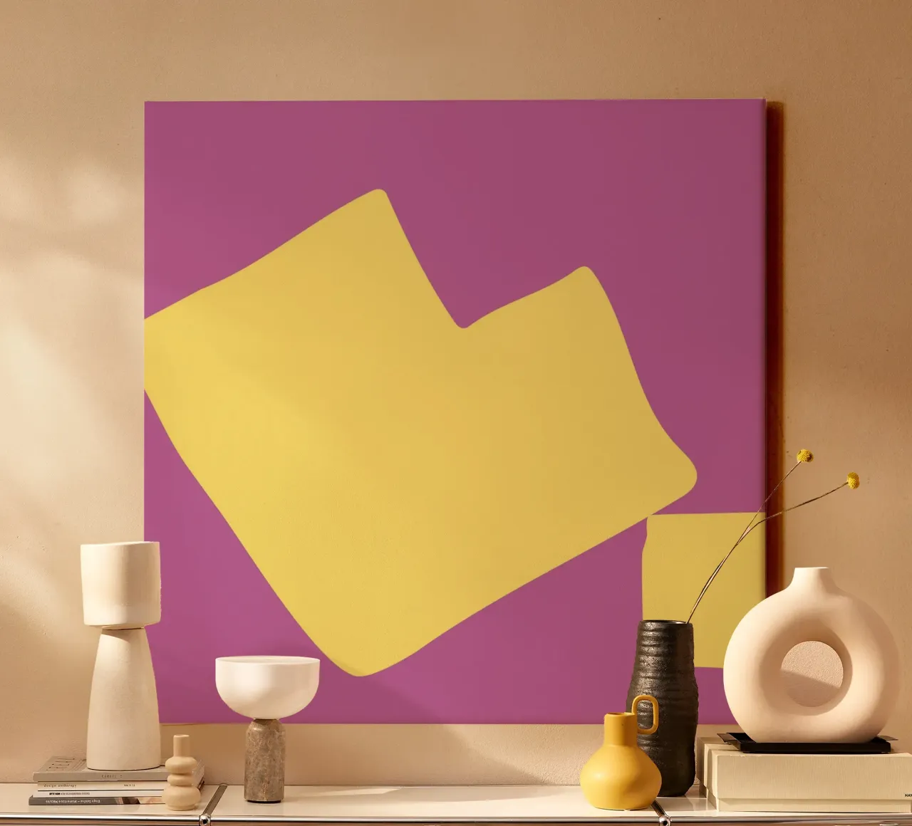 abstract shapes simple canvas by pastel color shape