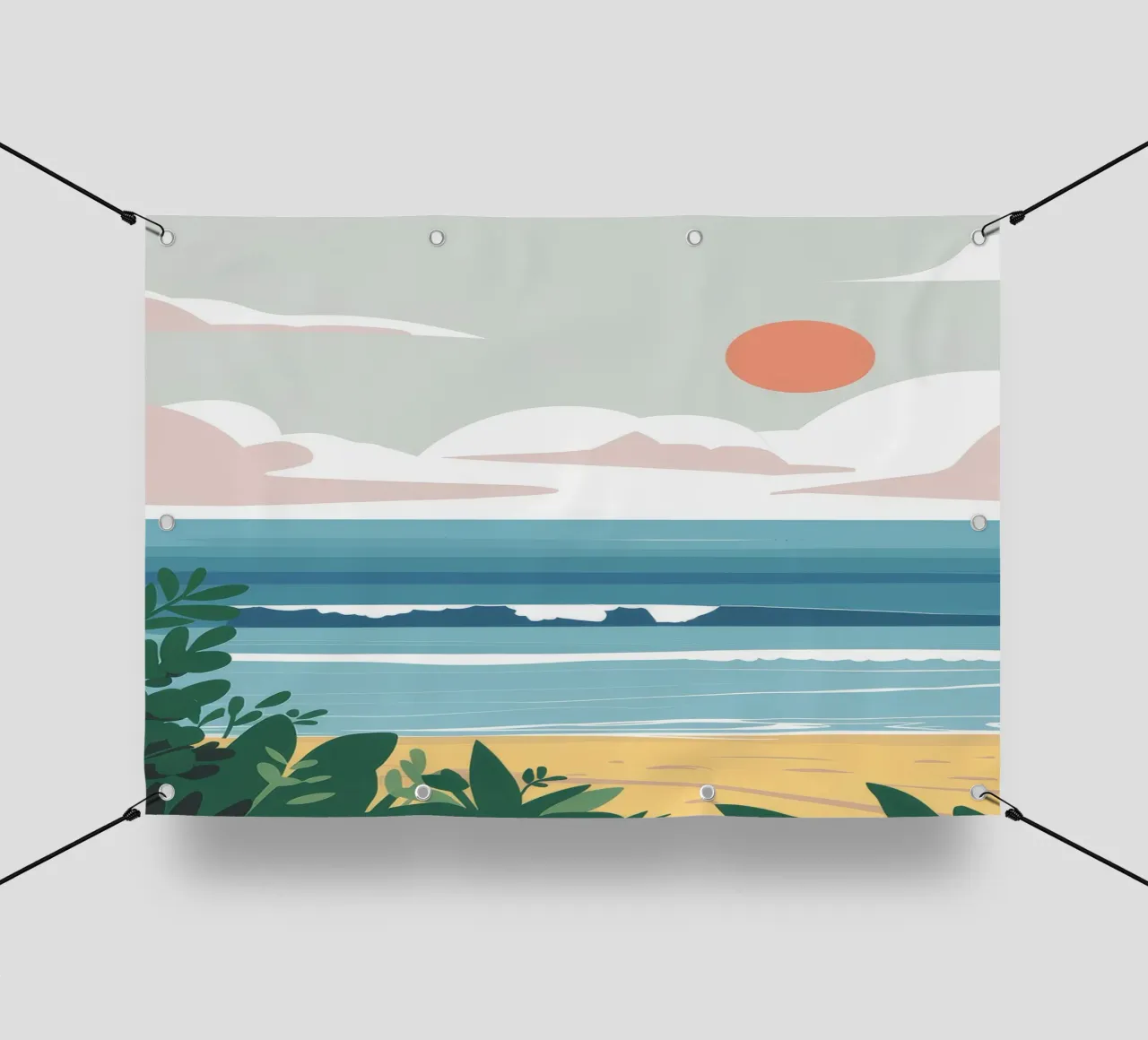 Tramonto con vista sull'oceano telo in pvc da Muse Artworks