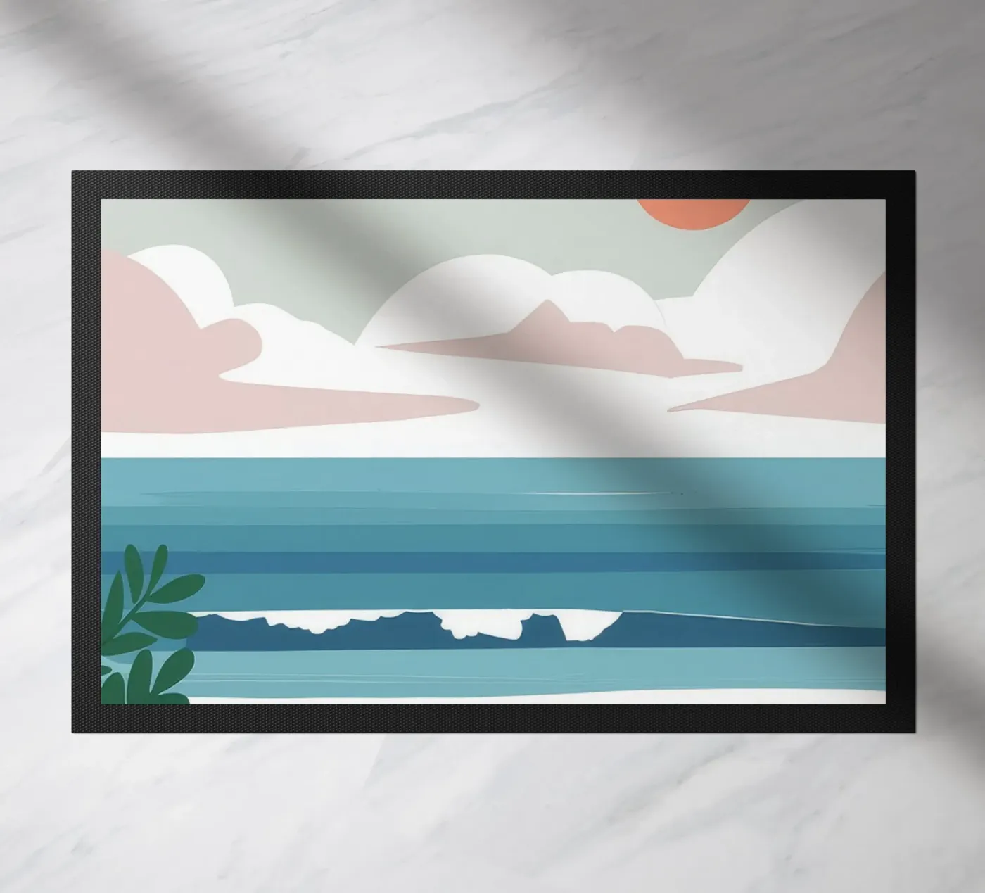 Ocean View Sunset doormat by Muse Artworks