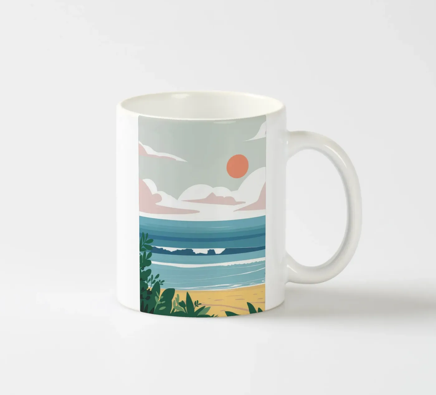 Ocean View Sunset ceramic mug by Muse Artworks