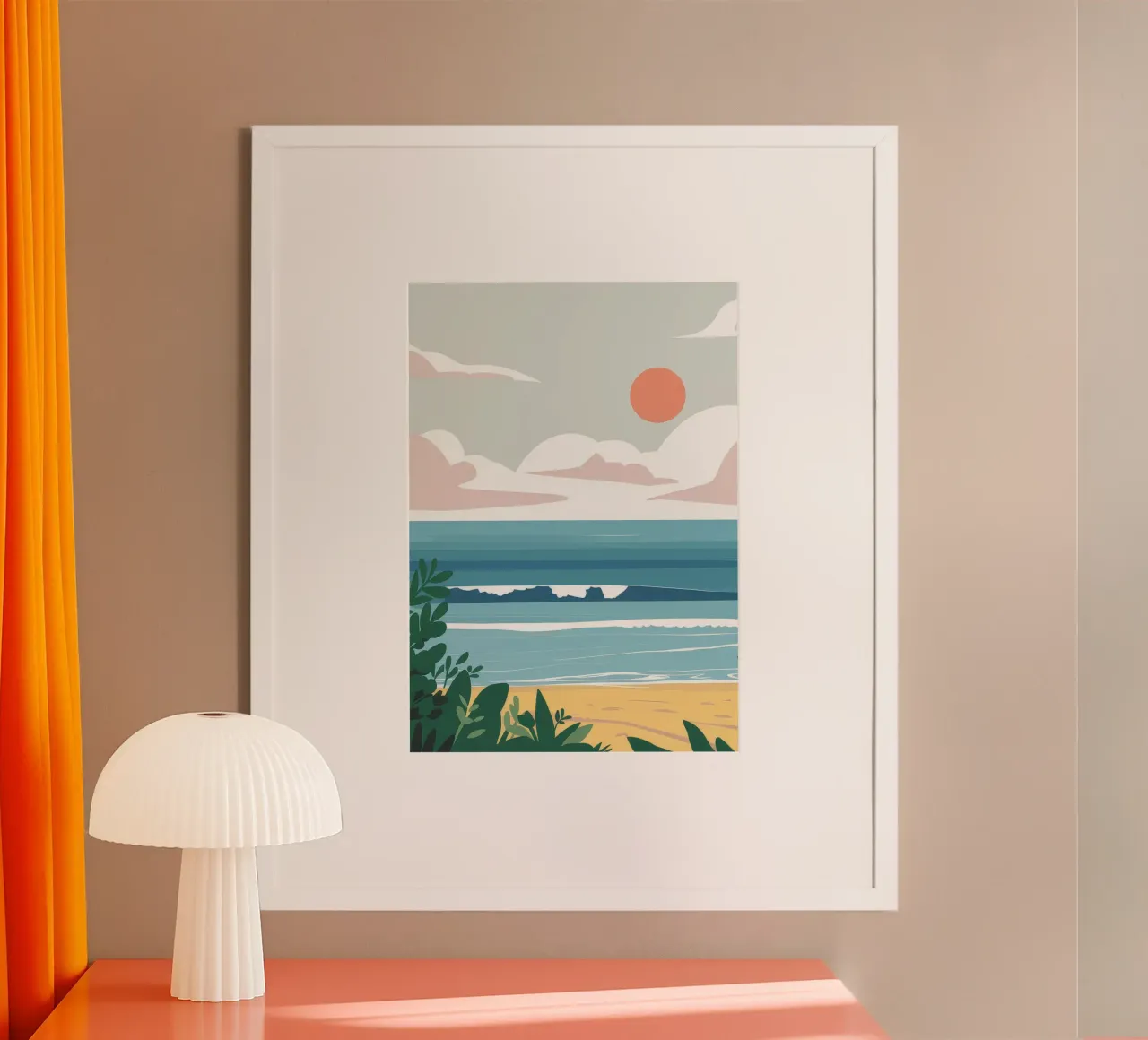Ocean View Sunset poster by Muse Artworks