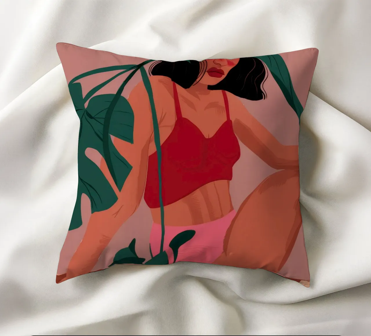 Costume da bagno rosso Jungle cuscino da Stone Decade