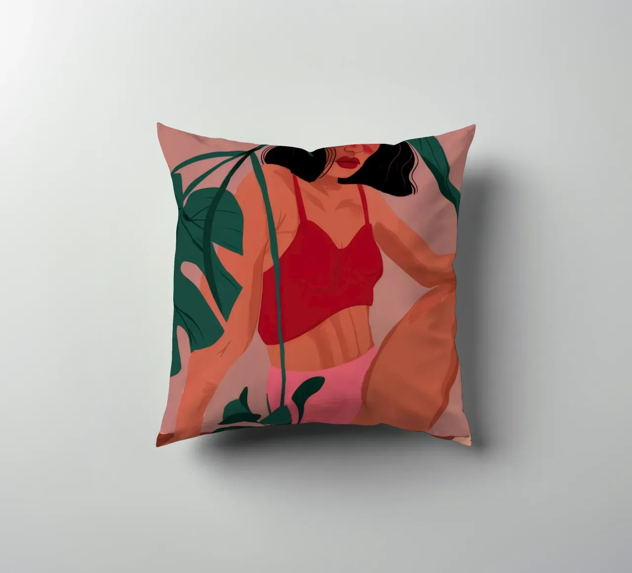 Costume da bagno rosso Jungle cuscino da Stone Decade